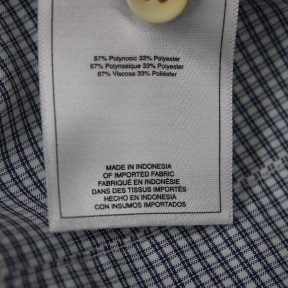 Quiksilver Waterman Shirt Mens 2XL XXL Blue/White Polynosic/Polyester S/S Button - Picture 10 of 14